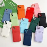 Wallet Card Holder Soft Silicone Case For Apple iPhone Series