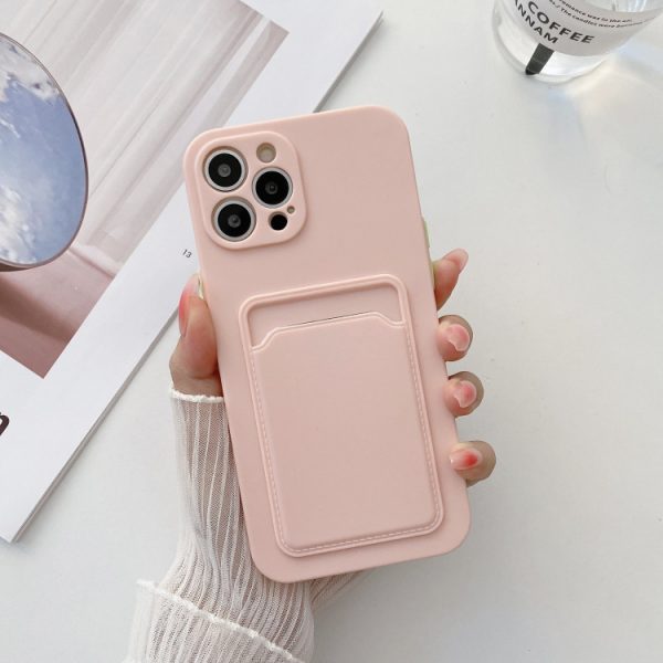 Wallet Card Holder Soft Silicone Case For Apple iPhone Series