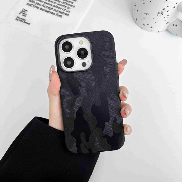 Camouflage Leather Back Case for Apple iPhone Series