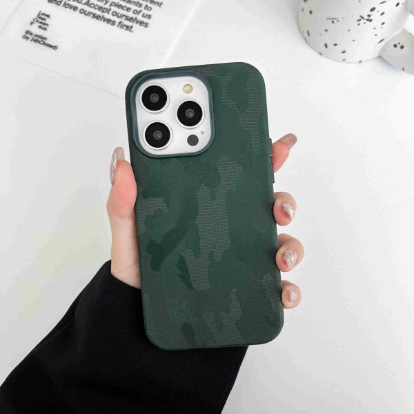 Camouflage Leather Back Case for Apple iPhone Series