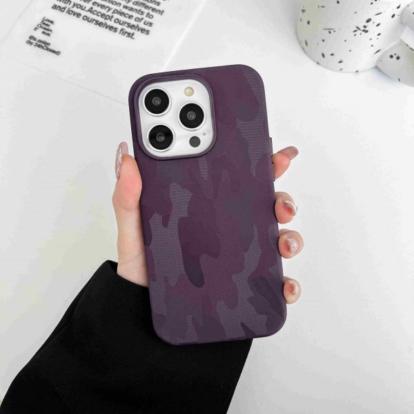 Camouflage Leather Back Case for Apple iPhone Series