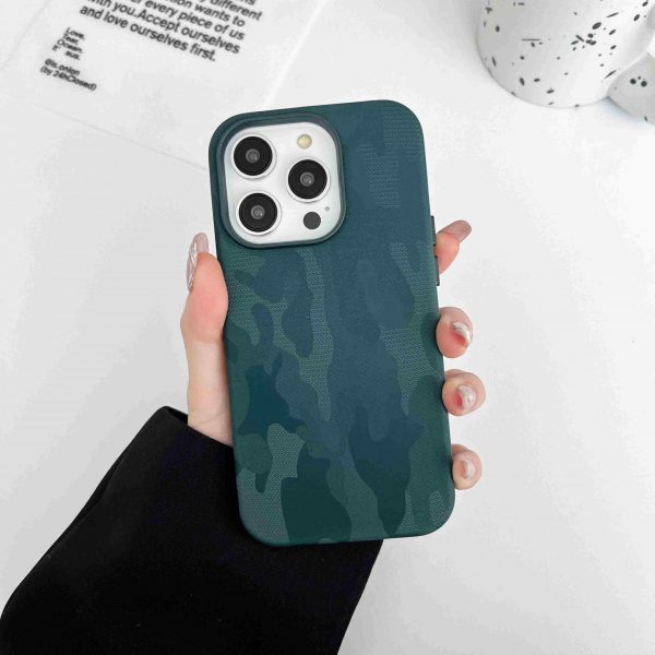 Camouflage Leather Back Case for Apple iPhone Series