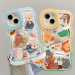 Cute Animal Pattern Kickstand Case For Apple iPhone Series