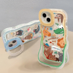 Cute Animal Pattern Kickstand Case For Apple iPhone Series