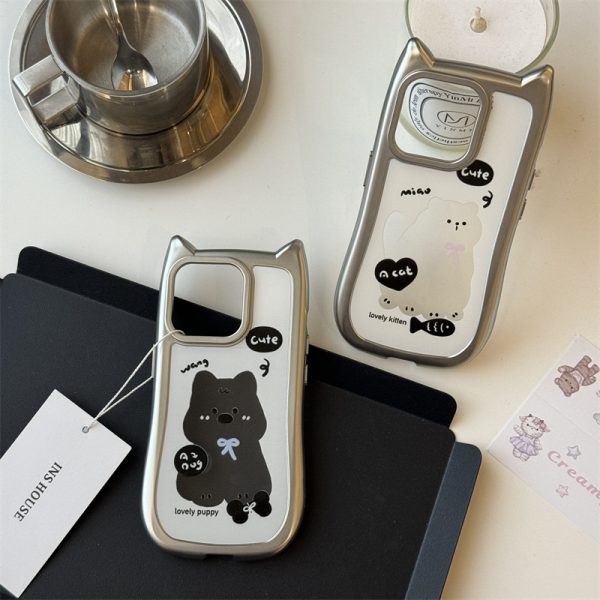 Silver Plated Puppy Case For Apple IPhone Series