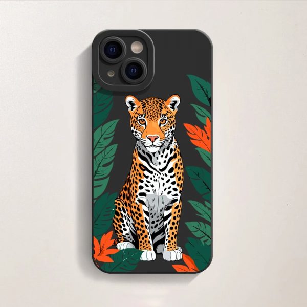 Leopard Jungle Silicone Case for Apple iPhone Series