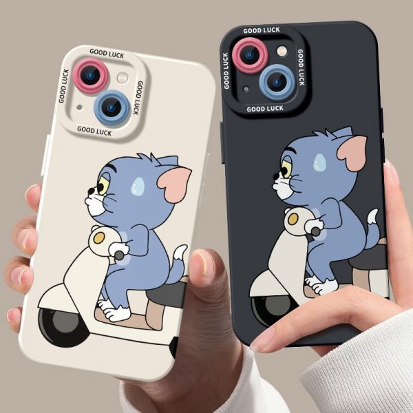 Scooter Adventure Cartoon Cat Silicone Case for Apple iPhone Series