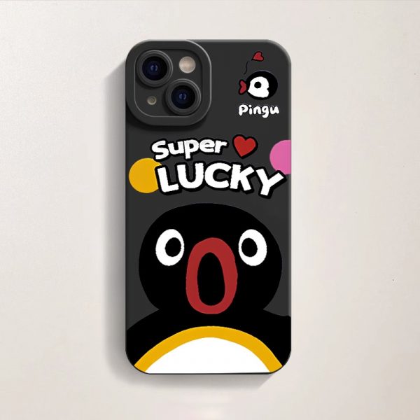Super Lucky Penguin Charm Silicone Case for Apple iPhone Series