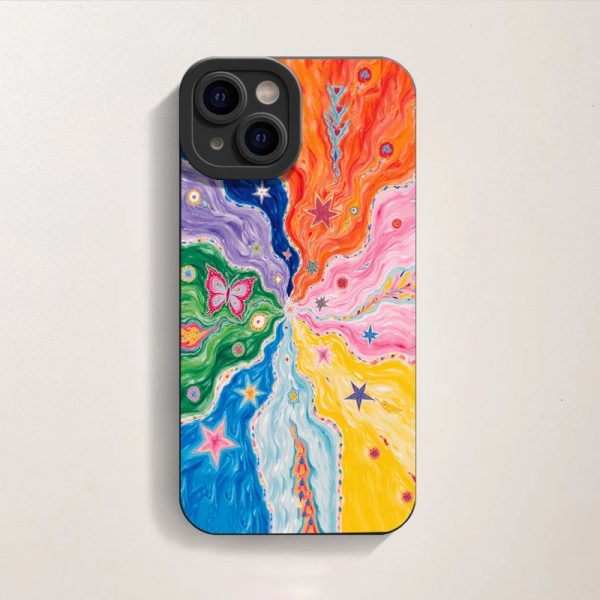 Vibrant Starburst Butterfly Silicone Case for Apple iPhone Series