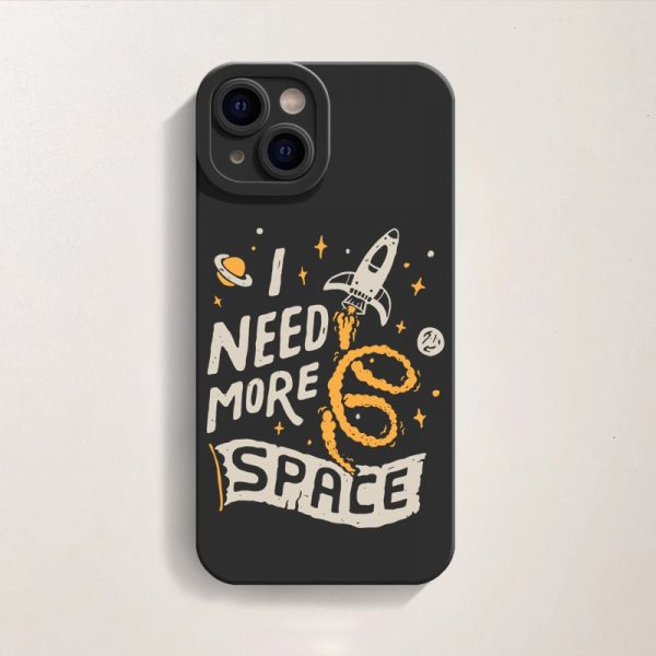 Outer Space Humor Silicone Case for Apple iPhone Series
