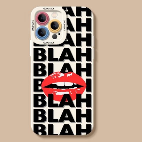 Bold Blah Text Vibe Silicone Case for Apple iPhone Series