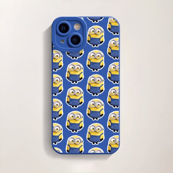 Cheerful Cartoon Buddies Pattern Silicone Case for Apple iPhone Series