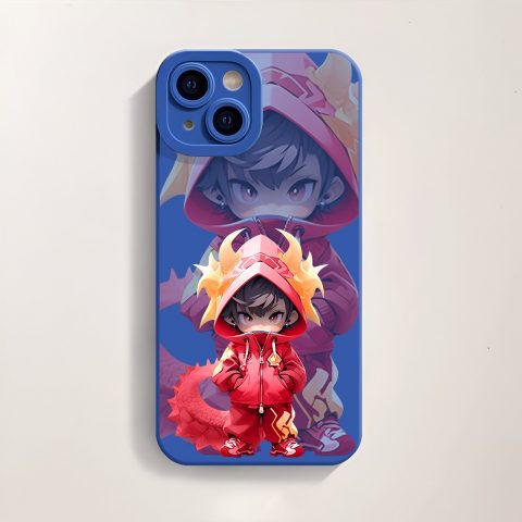 Fiery Dragon Hoodie Character - Silicone Case for Apple iPhone Series