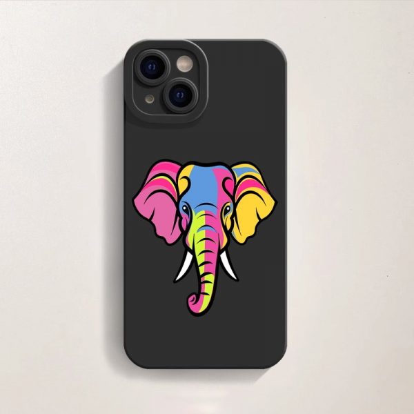 Colorful Elephant Splash Silicone Case for Apple iPhone Series