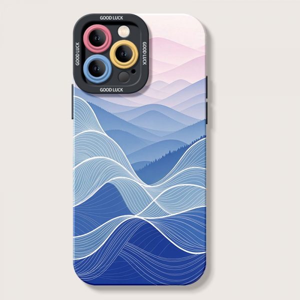 Serene Waves and Peaks Silicone Case for Apple iPhone Series