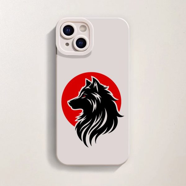 Howling Wolf in Crimson Moon Silicone Case for Apple iPhone Series