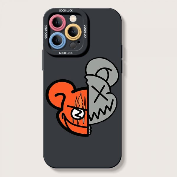 Split Personality Bear Design Silicone Case for Apple iPhone Series