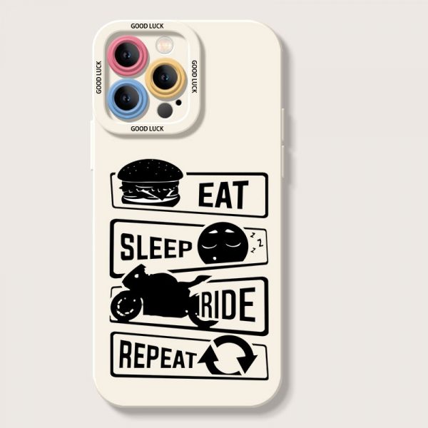 Eat Sleep Ride Repeat Graphic Silicone Case for Apple iPhone Series