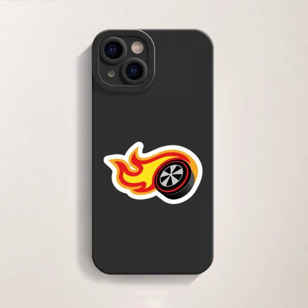 Flaming Wheel Adventure Silicone Case for Apple iPhone Series
