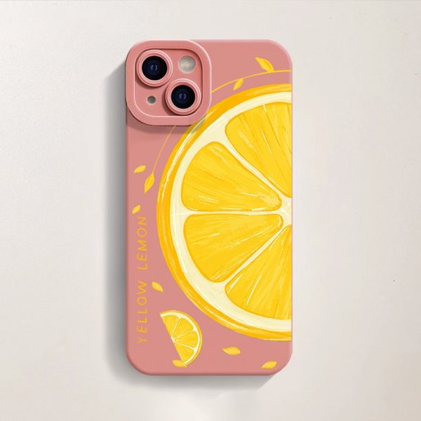 Citrus Splash Yellow Lemon Silicone Case for Apple iPhone Series