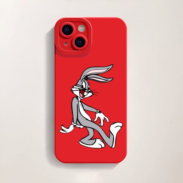 Playful Cartoon Rabbit Silicone Case for Apple iPhone Series