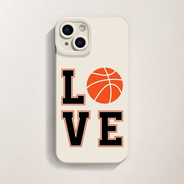 Basketball Love Print Silicone Case for Apple iPhone Series