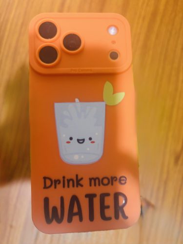 Hydration Reminder Cheerful Orange Silicone Case for Apple iPhone Series photo review