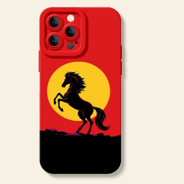 Wild Stallion Sunset Silicone Case for Apple iPhone Series