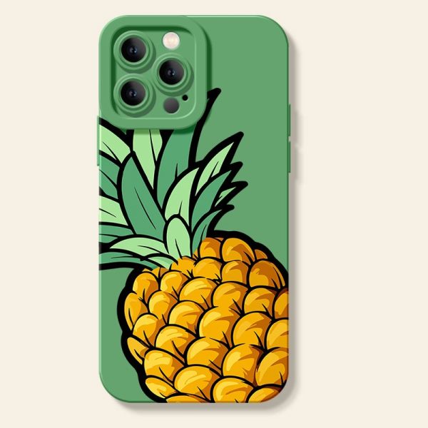 Tropical Pineapple Vibes Silicone Case for Apple iPhone Series.