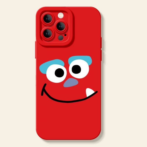 Cheerful Monster Face Silicone Case for Apple iPhone Series