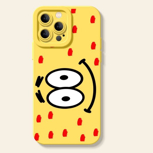 Cheerful Cartoon Smiley Silicone Case for Apple iPhone Series
