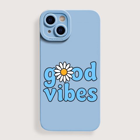 Daisy Good Vibes Blue Silicone Case for Apple iPhone Series