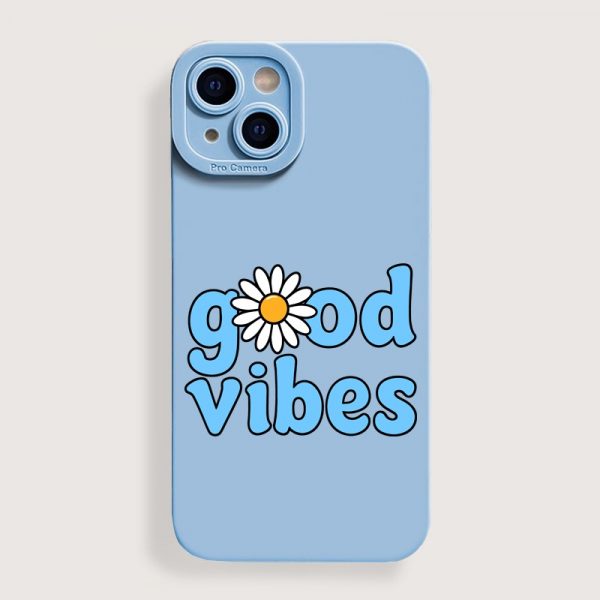 Daisy Good Vibes Blue Silicone Case for Apple iPhone Series