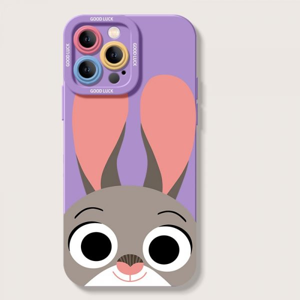 Adorable Bunny Charm Silicone Case for Apple iPhone Series
