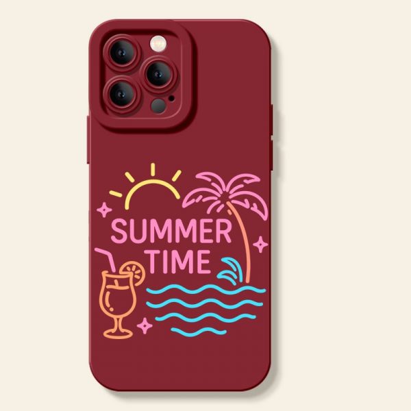 Neon Summer Vibes Silicone Case for Apple iPhone Series