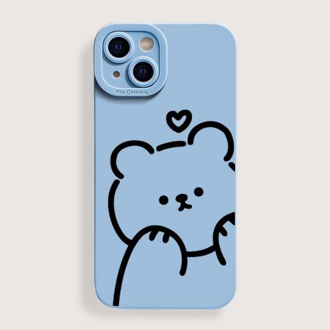 Cuddly Bear Love Silicone Case for Apple iPhone Series