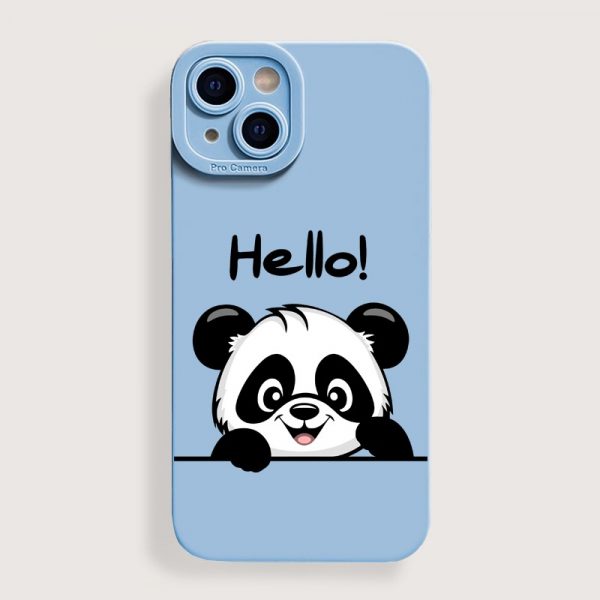Panda Greeting Fun Silicone Case for Apple iPhone Series