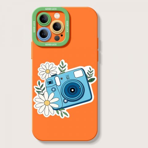 Retro Camera and Daisy Charm Silicone Case for Apple iPhone Series