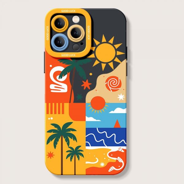 Tropical Vibrance Art Silicone Case for Apple iPhone Series