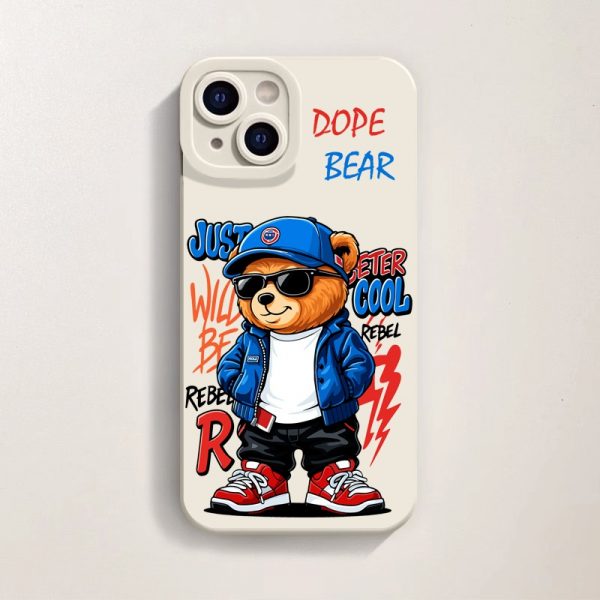 Urban Rebel Bear Vibes: Silicone Case for Apple iPhone Series