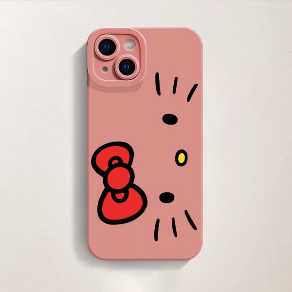 Cute Bow & Whiskers Silicone Case for Apple iPhone Series