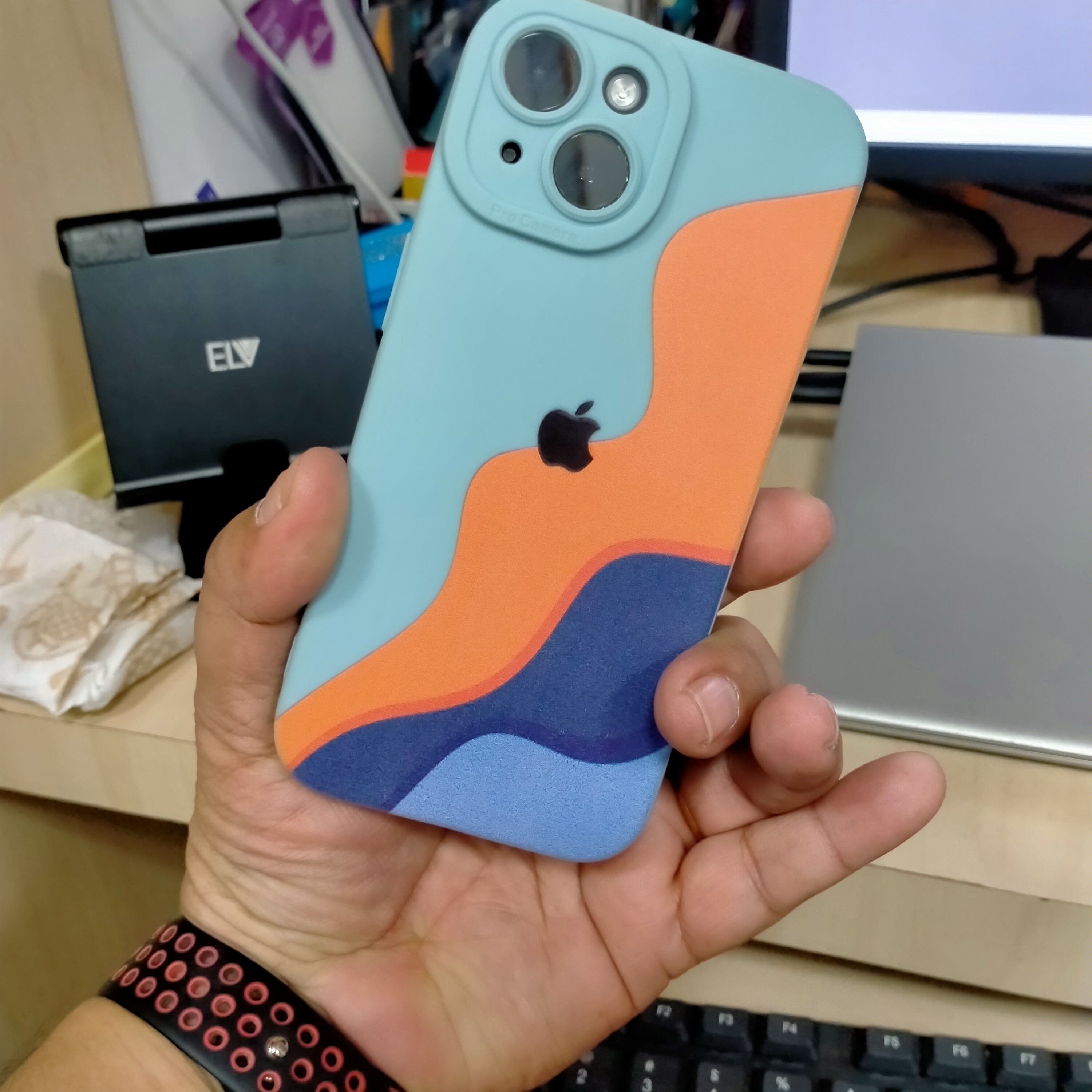 Customer photo of Vibrant Wave Flow Silicone Case for Apple iPhone Series
