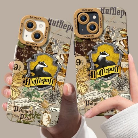 Hufflepuff Magic Collage Silicone Case for Apple iPhone Series