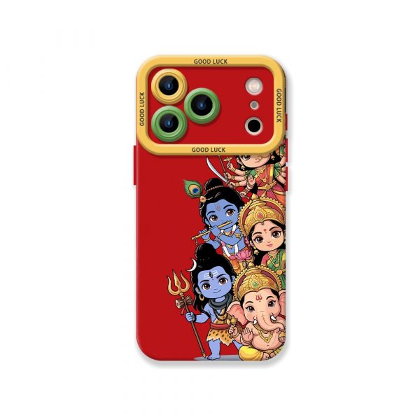 Playful Deities Illustration Silicone Case for Apple iPhone Series