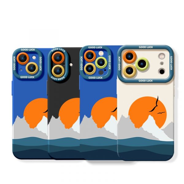 Vibrant Landscape Sunset Silicone Case for Apple iPhone Series