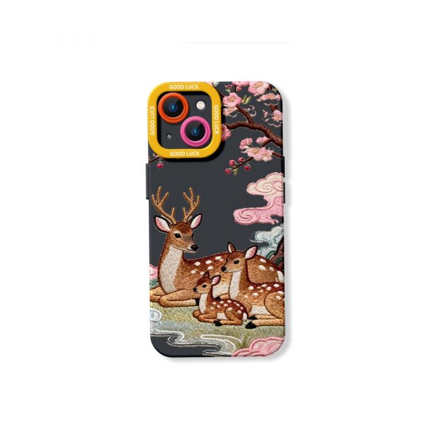 Deer & Floral Silicone Case for Apple iPhone Series