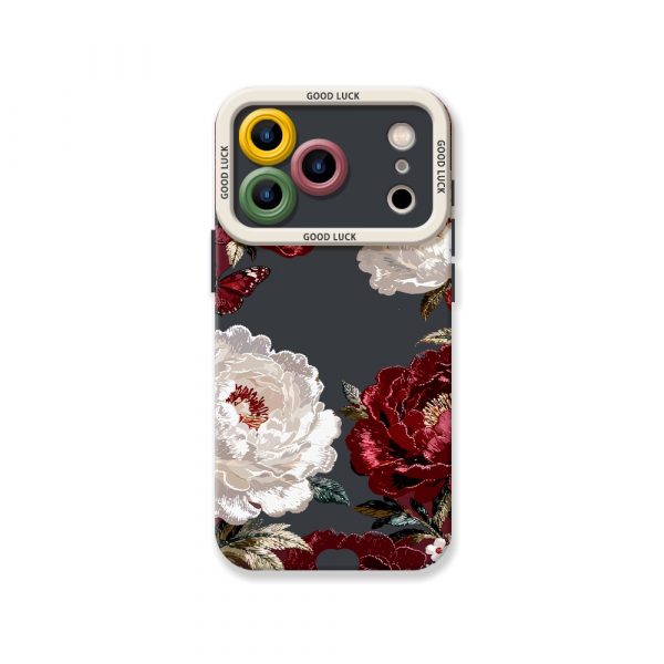Floral Elegance Vintage Peony Silicone Case for Apple iPhone Series