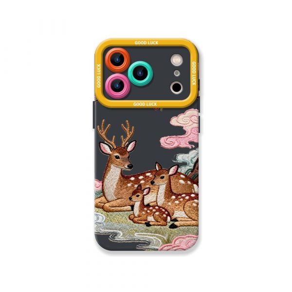 Deer & Floral Silicone Case for Apple iPhone Series