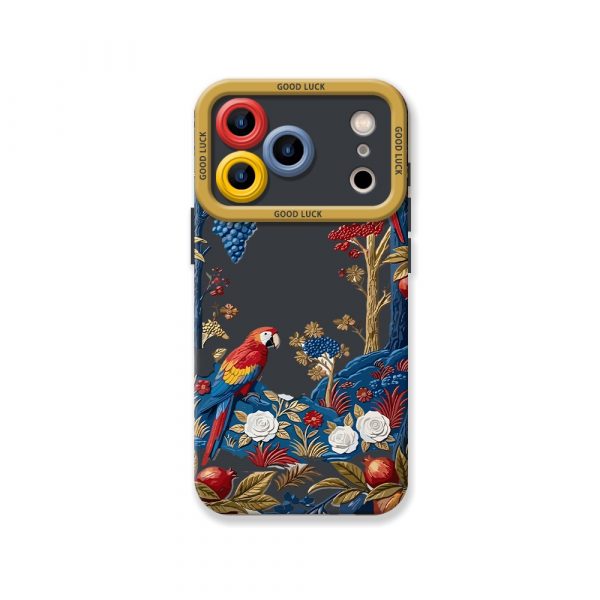 Tropical Parrot Elegance Vibrant Silicone Case for Apple iPhone Series