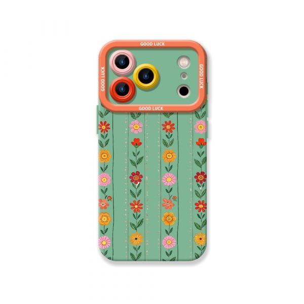 Floral Charm Vibrant Silicone Case for Apple iPhone Series